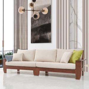 [더젠] 카르도 기능성 아쿠아텍스 원목소파1(4인용, 소쿠션2개증