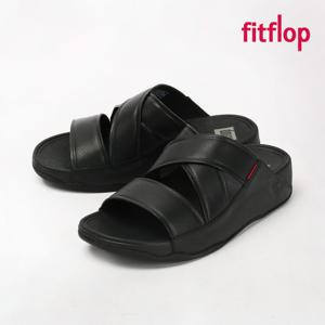 핏플랍 샌들 치 레더 슬라이드 남성 블랙 B08-001