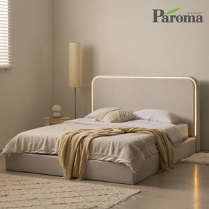 파로마 오딘 LED 라인조명 패브릭 슈퍼싱글 침대+유로탑 본넬매트