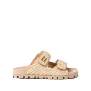 라프리마 미우미우 우븐 패브릭 슬라이드 5XX636 3LOR F0018