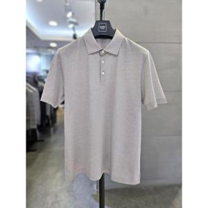 바쏘옴므 세이브존03 바쏘옴므 남자 여름 베이지 카라 반팔 티셔츠 WSAFA2KT21A