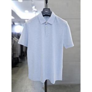 바쏘옴므 세이브존03 바쏘 남자 여름 블루 반팔 카라 티셔츠 BSAFA2KT97A