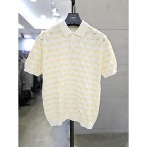 바쏘옴므 세이브존03 바쏘옴므 여름 메쉬 아가일 반팔 니트 WSAFA2WT10A