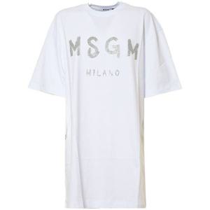 라프리마 엠에스지엠 글리터 브러쉬드 로고 반팔 원피스 3441MDA510G 237002 01