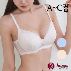 [자스민by비너스]A-C컵 레이스 헴 더블윙 노와이어 몰드브라1종(JBRA036)75A-90C