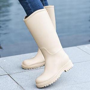쿨샵 여성 롱 레인부츠 깔끔한 디자인 베이직 장화