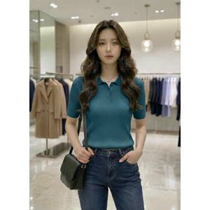 숲  카라 스판 슬림골지 반팔니트 (SC5SK31)