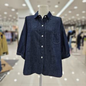 [스테파니]고양이 7부 청남방셔츠/A26DM6201_JK