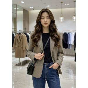 [숲]싱글 투버튼 크롭 자켓  SC4JK356