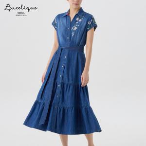 [비꼴리끄]데님 자수 캉캉 원피스 B262DO2030