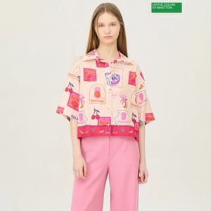 베네통 체리밤 올오버 블라우스 BABL52531