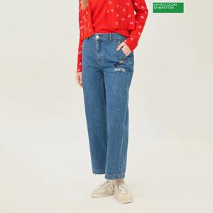 베네통 기타 자수 와이드 데님팬츠 BADP57531