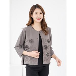 [모슬린]엄마옷 자켓 7부 라운드 자수 603FGH128 마담/중년여성/