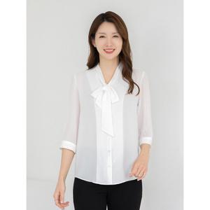 [모슬린]엄마옷 블라우스 타이 7부 오픈 무지 603FGH165 마담/중