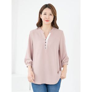 [모슬린]엄마옷 블라우스 7부 브이넥 롱 603FGH158 마담/중년여