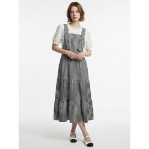 [포커스]포커스 서스펜더 포인트 체크 멜빵 원피스_VF6M1OP3271