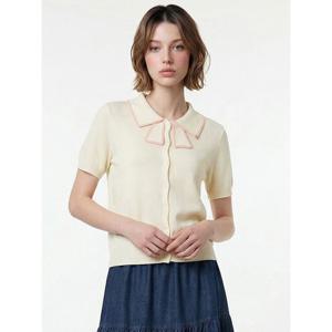 [포커스]포커스 리본 타이 배색 니트 가디건_VF6M1KC4601