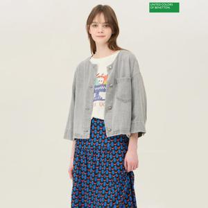 베네통 백 니트 블록 셔츠 BABL53531