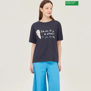 베네통 아이스크림 스팽글 티셔츠 BATS50531