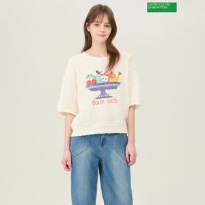 베네통 프룻 픽셀 프린팅 티셔츠 BATS58531