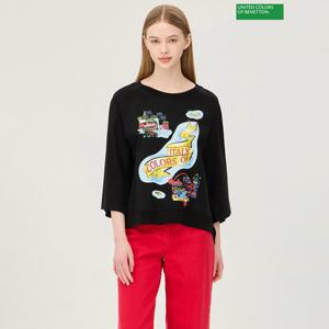 베네통 래글런 7부 티셔츠 BATS92511