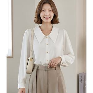 [예쎄][예쎄] 빅 카라 셔링 블라우스(S6SBL054A)