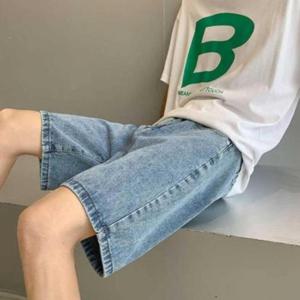 [다잇템]남성 중청 진 캐쥬얼 와이드핏 숏팬츠 (41494163A)