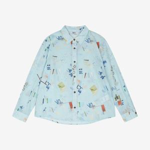 [베스띠벨리][26신상] 레터링 프린트 베이직 롱셔츠 BMBAE24580_