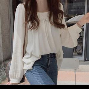 스퀘어넥 ST0010 가슴주름 블라우스