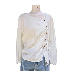 [에이지도르]레이스 스트랩 블라우스 ALSISPB219