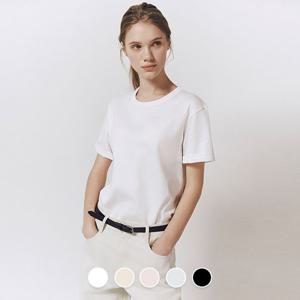 [지오다노]여자 반팔티 라운드넥 이중직 무지 기본 이너 면 티셔츠 326520