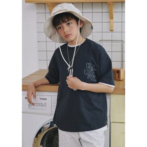 [블루테일]차콜그레이 절개 반팔 티셔츠AAB1TS02CGL