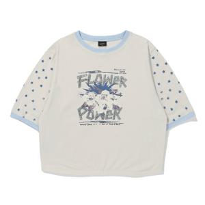 [블루테일]아이보리 배색 반팔 티셔츠AAB2TS04IV