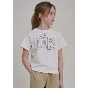 [블루테일]아이보리 레귤러핏 반팔 티셔츠AAB2TS03IVL