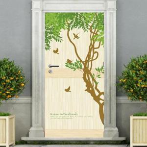 현관문 리폼 시트지_새들과 등나무 아래에서