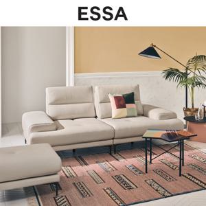 [에싸] 아르떼 3인 스윙기능 베티버 천연 면피 소가죽 소파+스툴