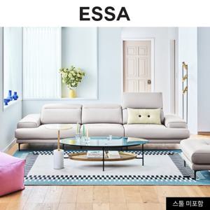 [에싸] 아르떼 3.5인 헤드기능 베티버 천연 면피 소가죽 소파