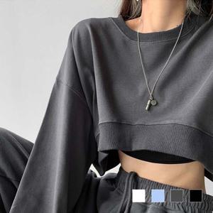 벤실라 오버핏 크롭 맨투맨 SD-230310