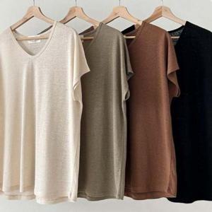 린넨 의류 반팔티 데일리 빅사이즈 306P537S 무지