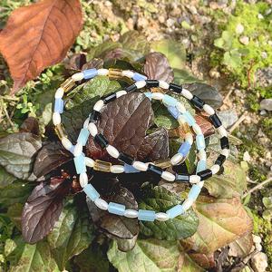 [폭스타일] [핸드메이드] 조각 비즈 앤 펄 팔찌