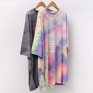 여성큰옷 물나염 빅사이즈미시옷 반팔티 돌핀 3076061