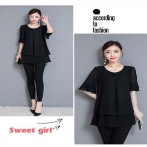 EA 쉬폰 쉬폰블라우스 프릴 S06380 반팔 롱블라우스