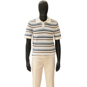 [바쏘]SS   블루  데일리  면100  반팔 카라 니트셔츠KBGWSABWT12A