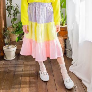 [아이러브제이]프로방스 체크 롱 스커트 JUSSK14