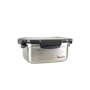 인콕 스텐 밀폐용기 반찬통 스텐콕 블랙 직사각 2호 600ml
