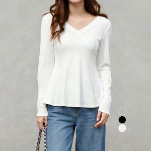 ATMARK 브이넥라인플레어티셔츠_AA61TS041G