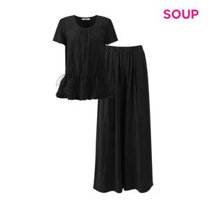 SOUP  라운드 플레어 셔츠 앤 밴딩 팬츠 셋업 (S63ST05)