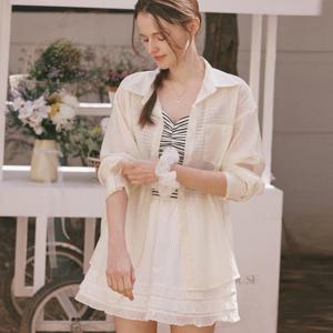 [포커스]시스루 써머 긴팔 블라우스 PBBF6M1BL5511