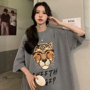 바캉스룩 스판력 짱 좋은 데일리 치타 여자 반팔티