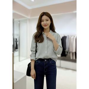 [숲]스트라이프 롤업소매 블라우스  SC3LS324